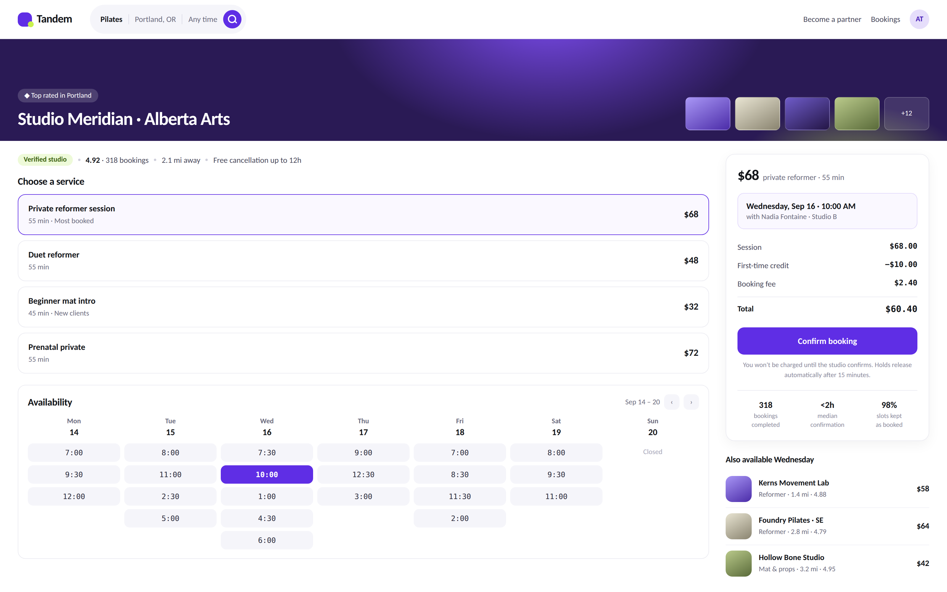 Tandem product interface
